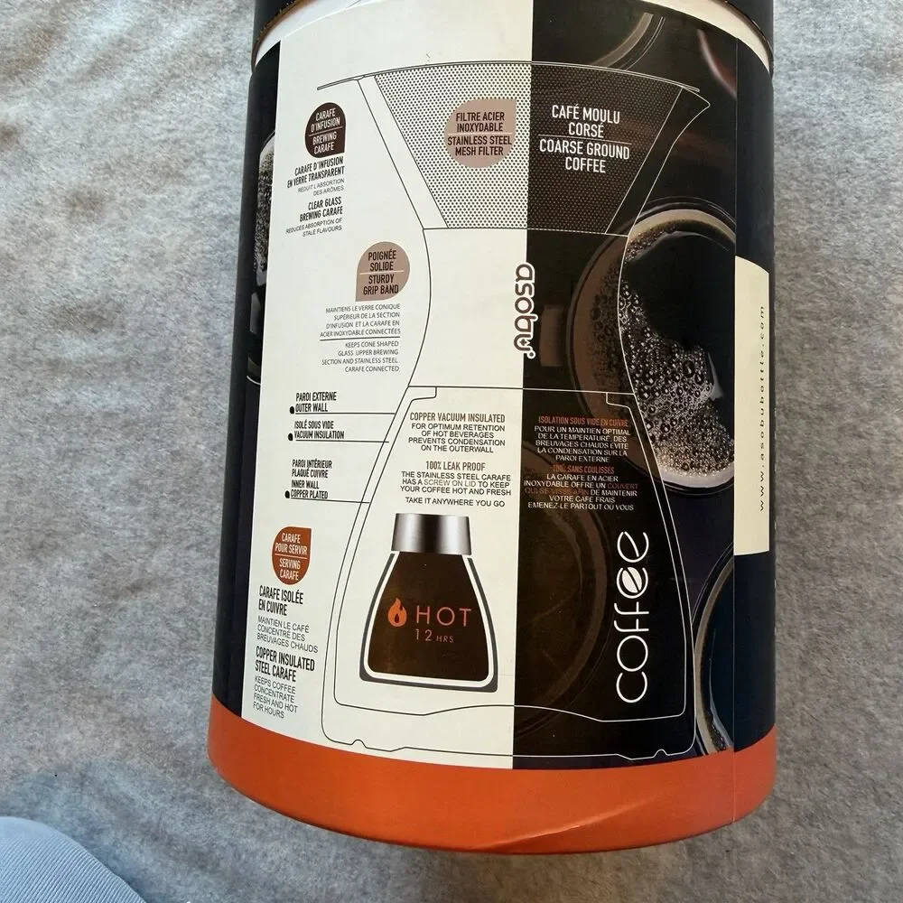 NEW Asobu Insulated Pour Over Coffee Maker Copper 32 oz Double-Wall Vacuum